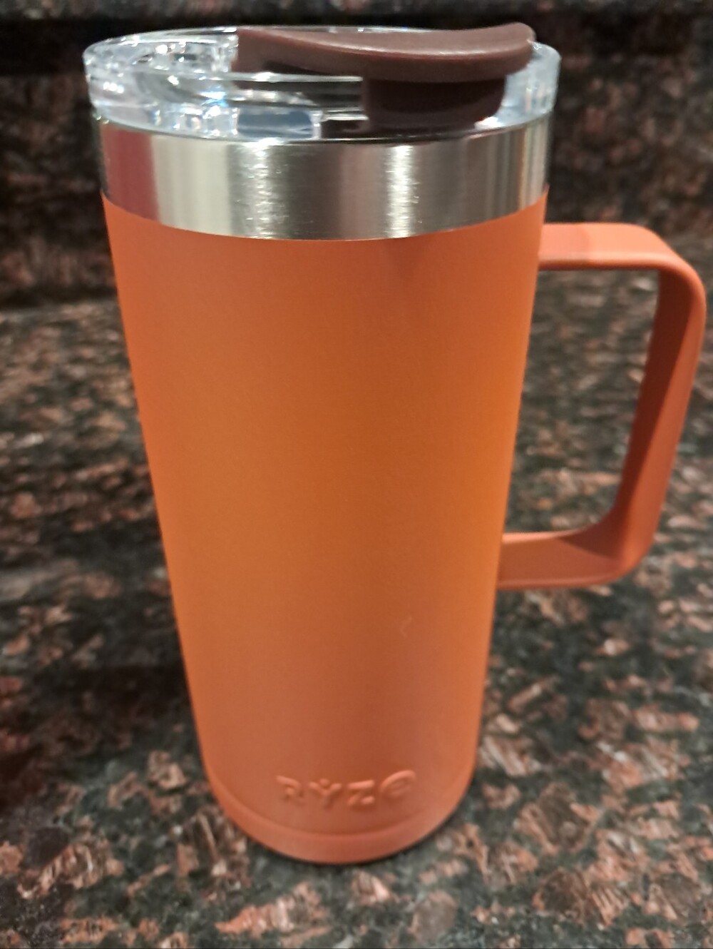 RYZE Stainless Steel Orange Tumbler With Handle  - New In Box